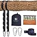 pys Tree Swing Straps Kit-Two Adjustable (20loops Total) Straps Hold 2000lbs Two Heavy Duty Carabiners (Stainless Steel),Easy & Fast Swing Hanger Installation to Tree, 100% Non-Stretch (Black, 10FT)