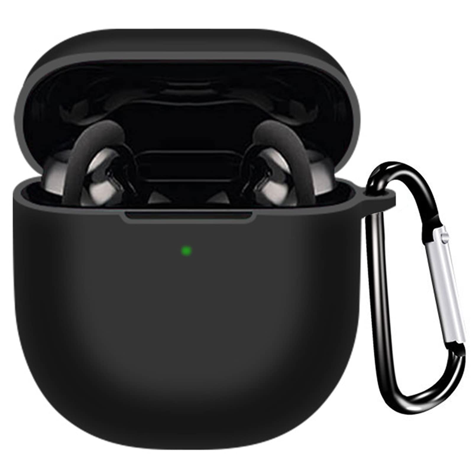 Miimall Protective Case for Bose QuietComfort Ultra 2023/Bose QuietComfort Earbuds II Cover, [Keychain] [LED Visible], Anti-drop Shockproof Silicone Case Cover-Black