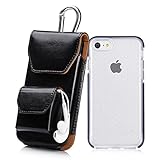 iPhone 7 Case, Homelove Vertical Leather Case Holster Belt Clip Pouch with Earphone Holder for iPhone 7, iPhone 6S, iPhone 6 Black (With A Shock-proof Rubber iPhone 7 Case)