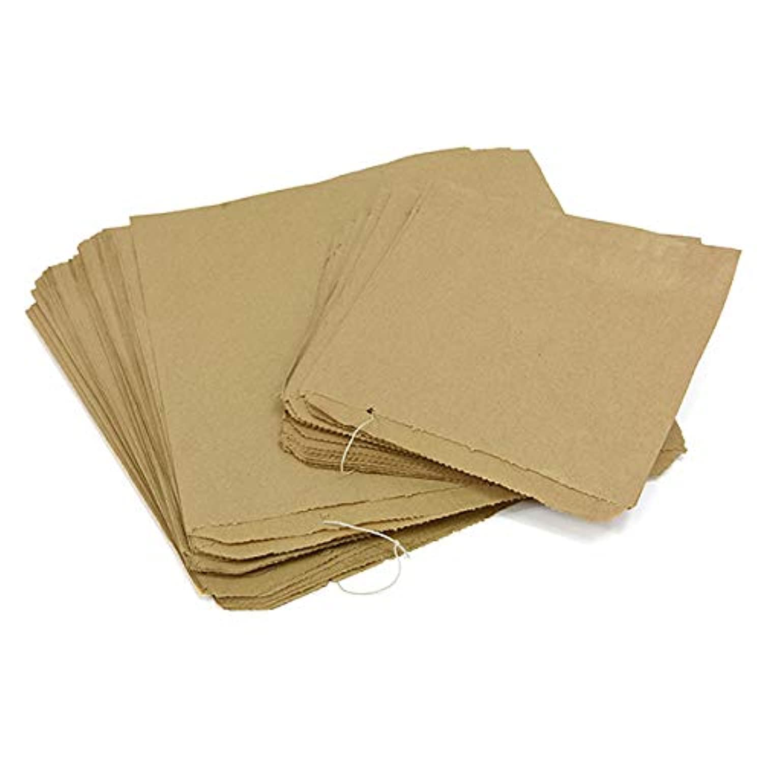 100 x Brown Paper Bag - Brown Kraft Paper Bags For Food, Sweet, Grocery, Fruit Bags - Eco Friendly - Sabco (6 x 6")