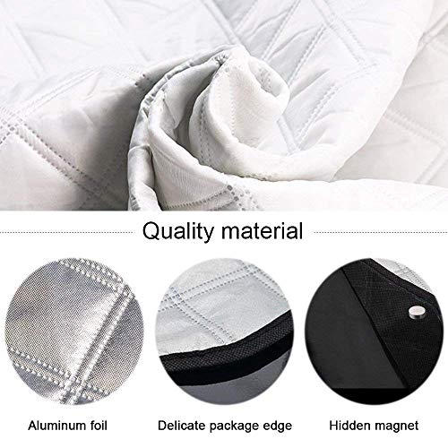 Windshield Sunshade Protector,Lord Eagle Snow Cover with Magnetic Edges Keeps Car Cooler & Snow Off Fits for Most Vehicle - Thumbnail 5