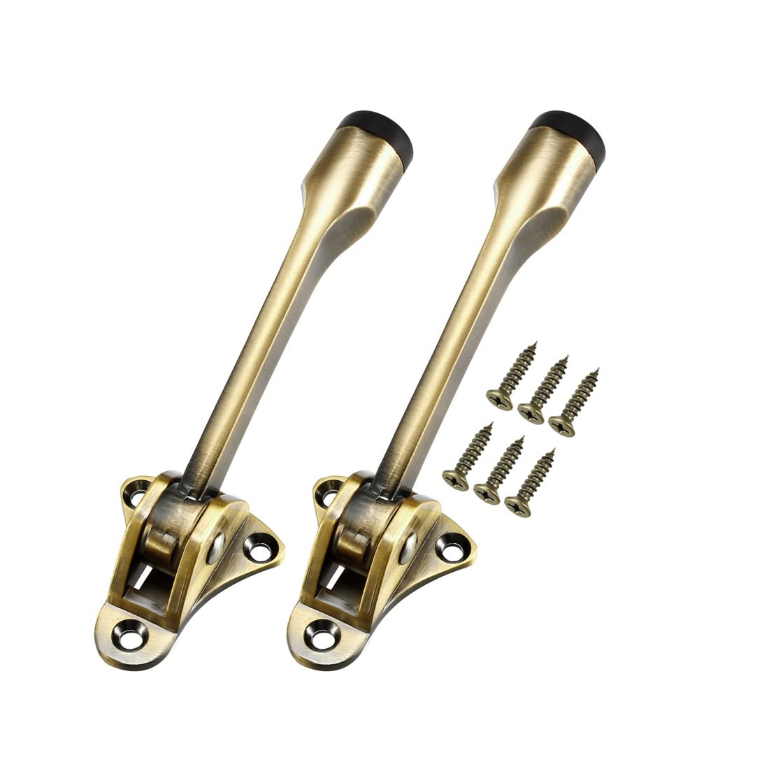 sourcing map Kickdown Door Stopper Easy-Step Pedal Kick Down Door Stop Zinc Alloy Bronze Tone 2Pcs