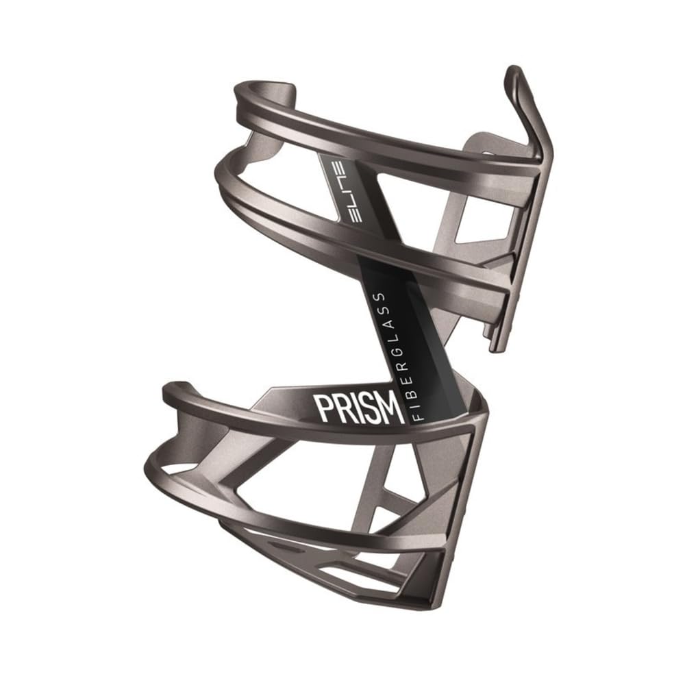 Elite Prism Left Titanium Metal Black – Side-Entry Bottle Cage 47g – Eco Materials – For MTB, Gravel & Small Frames