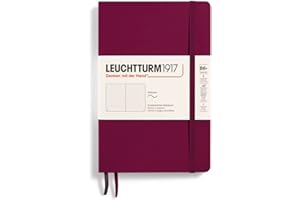 LEUCHTTURM1917 - Notebook Softcover Paperback B6+ - 123 Numbered Pages for Writing and Journaling (Dotted, Port Red)