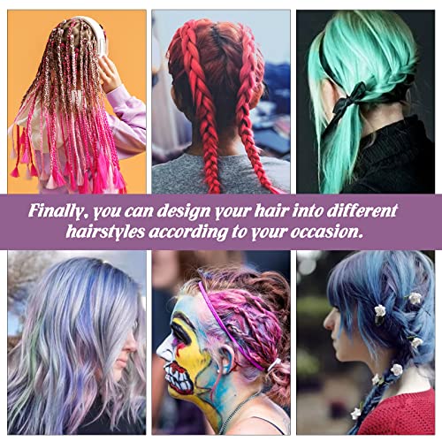 Comblor Temporary Hair Color Set, 5 Colors Hair Wax Color Gifts for Girls Kids, Temporary Hair Dye for Dark & Light Hair, Ideal Toys Gifts for Birthday, Children\'s Day, Halloween,Christmas, Cosplay, Party (Comb Head B)