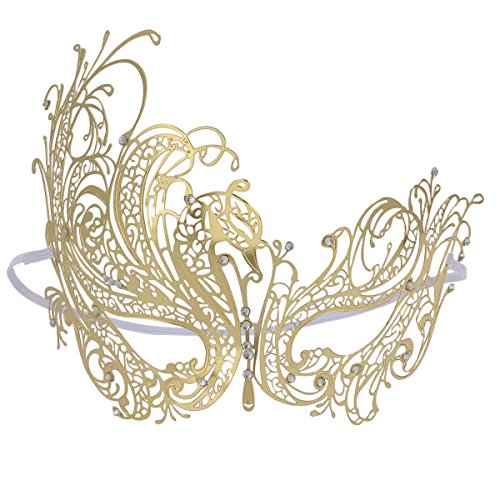 Coxeer Gold Elegant Lady Masquerade Halloween Mardi Gras Party Mask