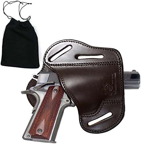 MM Gear Premium Leather Gun Holster 1911 Style Handguns - Free Dust Bag Included
