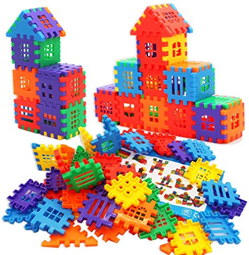 DEJUN Interlocking Building Blocks Toys, Colorful Building Blocks Toys Building Blocks Toys Set for Toddler Boys and Girls (100 PCS)