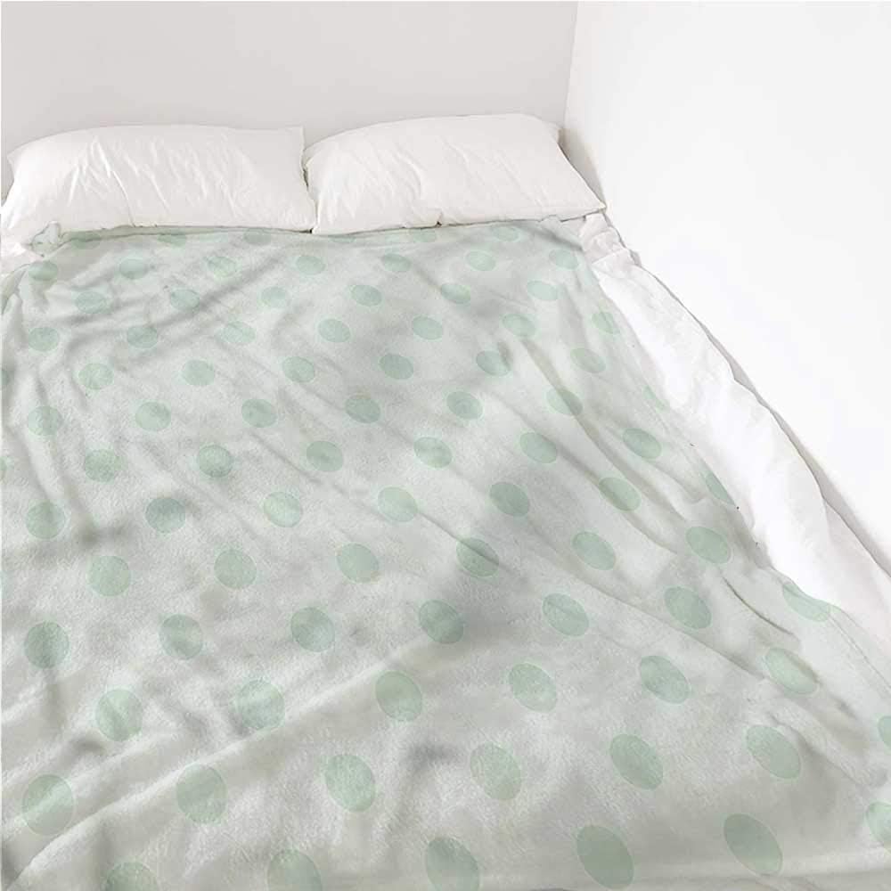 Blanket Mint, Polka Dots Classic Cute Lightweight Summer Blankets Easy