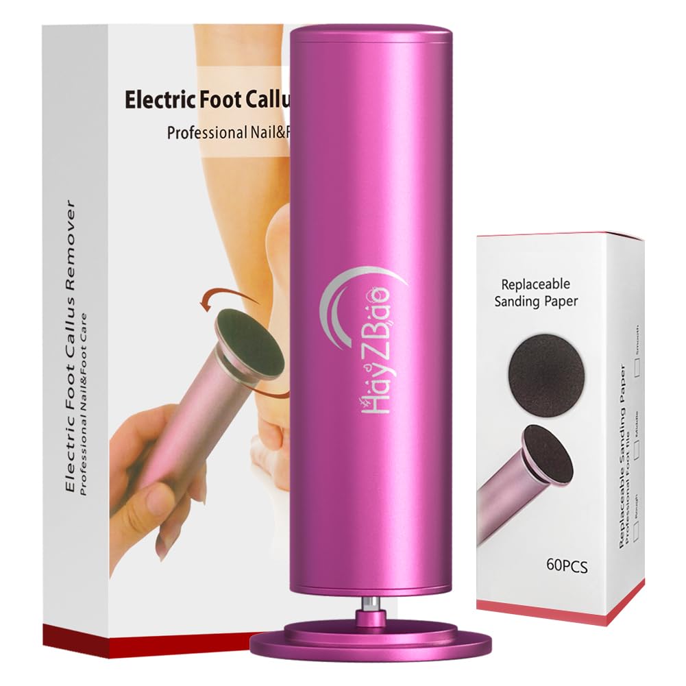 Photo 1 of HayZBao Electric Foot Callus Remover - Electric Callus Remover for Feet,Adjustable Speed Foot Scrubber with 60 Pcs Sandpaper Discs,Professional Pedicure Tool for Dead Skin and Calluses - Matte Purple