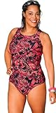 Aquabelle Women's Plus Size Caliente High Neck Swimsuit