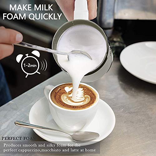 Milk Frother, Huogary Stainless Steel Milk Steamer with Hot & Cold Milk Functionality, Automatic Foam Maker For Coffee, Latte, Cappuccino, Electric Milk Warmer, Silent Operation