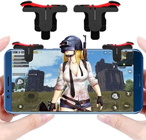 Mobile Game Controller Gamepad L1R1 Mobile Phone Joystick Sensitive Shoot and Aim Triggers for PUBG/Fortnite/Knives Out/Rules of Survival Android iOS Mobile Gaming Joysticks
