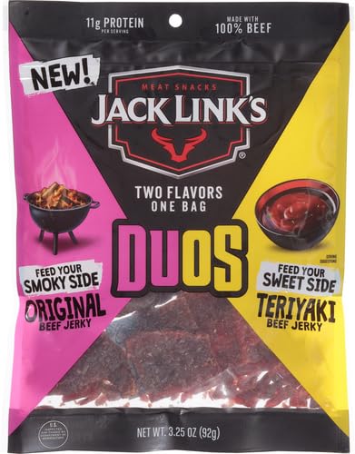 JACK LINK’S DUOS ORIGINAL/TERIYAKI BEEF JERKY 3.25 OZ