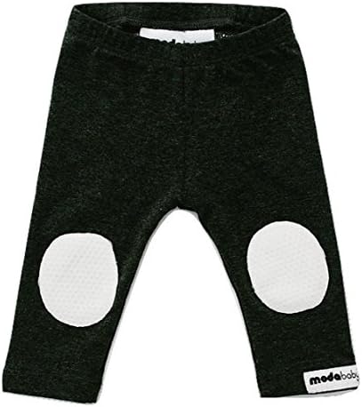 Hypoallergenic Crawling Leggings Bamboo Fabric Baby Leggings - Grey/White 12 M