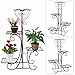 MOUTIK Garden Flower Stand Rack:Plant Pot&Planter Metal Holder with 4 Tiers Corner Decor Display Plant Stand Indoor Outdoor for Garden Home（Bronze