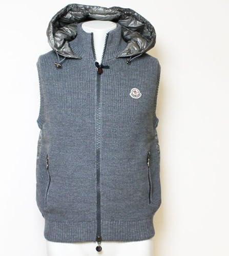 Amazon モンクレール Moncler メンズ ニット切替し ダウンベスト グレー 996 並行輸入品 L Size ベスト 通販