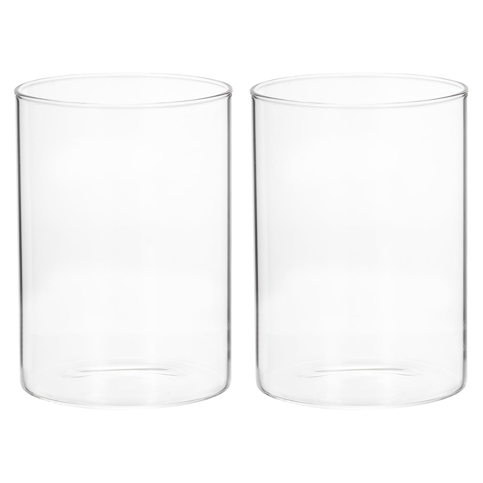 PATIKIL Glass Cylinder Vase, 2 Pcs 4.7" Tall and 3.9" Dia Flower Vase Floating Candle Holder Vase for Home Decor Wedding Centerpieces(27oz)