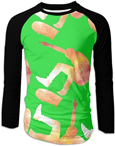 Skater Silhouette Men Raglan Shirts Long Sleeve T-Shirts