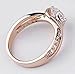 Acefeel Fashion Champagne Gold Plated Cubic Zirconia Promise Engagement Wedding Ring Mother's Day Gift