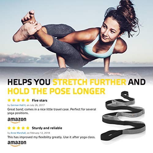 image for Sport2People Stretching Strap for Yoga and Rehabilitation – 2 Free E