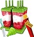 Popsicle Molds Set - BPA Free - 6 Ice Pop Makers + 1 Silicon Mold + Silicone Funnel + Cleaning Brush + Recipes E-book - by Lebice ...