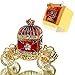 YUFENG Hinged Trinket Box Hand-painted Patterns Trinket Jewelry Box Decorated Bejeweled Box Collectible (red carriage)