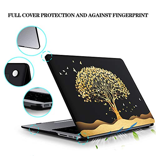 MacBook Pro 15 Inch Case 2012-2015 Release A1398, AKIT Tree Pattern Soft Touch Hard Case Shell Cover for Apple MacBook Pro with Retina Display - Golden Tree - Thumbnail 3
