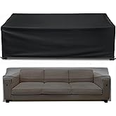 Likorlove Outdoor Couch Cover Waterproof, 78" Wx 33" Dx 32" H Patio Furniture Covers Waterproof, Windproof 2-Seater Sofa Cover Heavy Duty with Air Vent and Handles for Lawn, Backyard Deck, Black