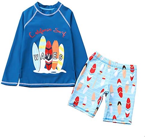 HZYBABY Little Boys Two Piece Rash Guard Bathing Suit Kids Long
