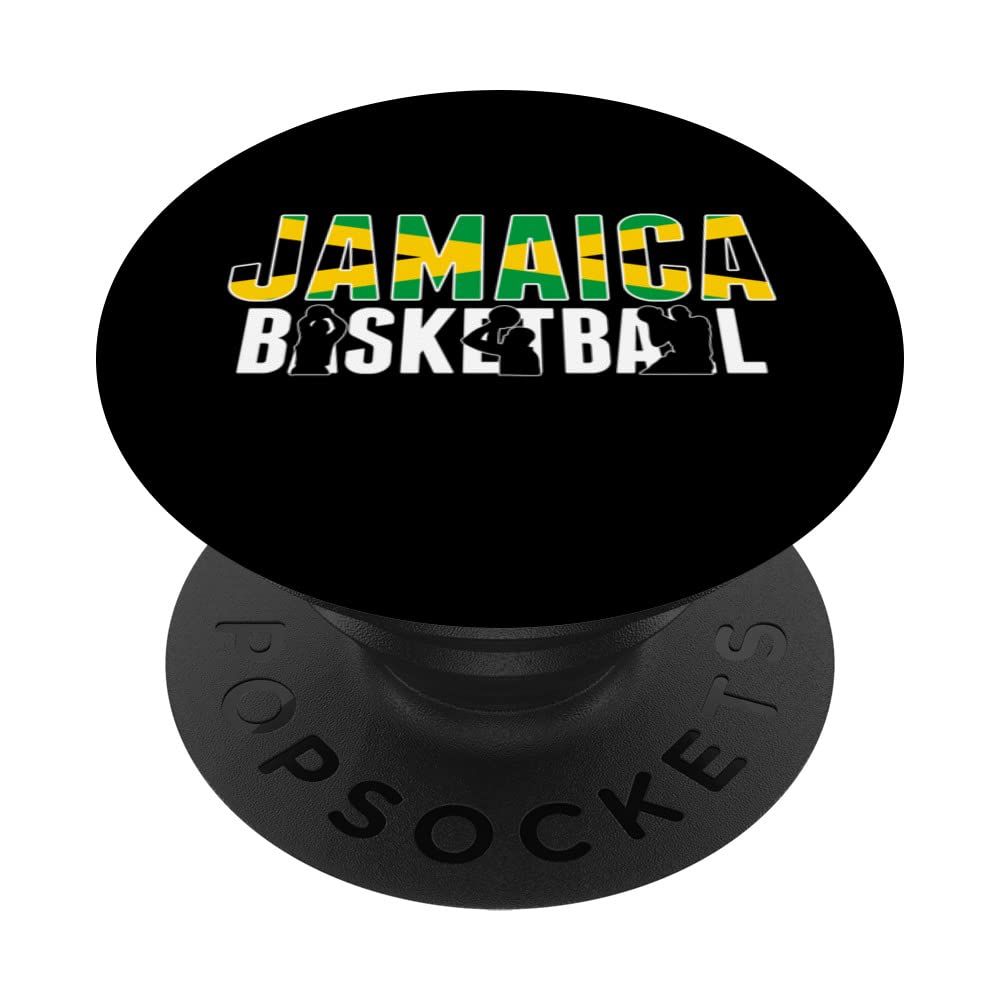 Proud Jamaica Basketball Fans Jersey - Jamaican Flag Baller PopSockets Swappable PopGrip