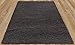 Ottomanson Shaggy Carpet for Bedroom, Living Room, 7 ft 10 in x 9 ft 10 in, Solid Charcoal