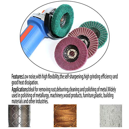 FPPO 5Pcs 4.5" x 7/8" Nylon Fiber Flap Disc Polishing Grinding Wheel