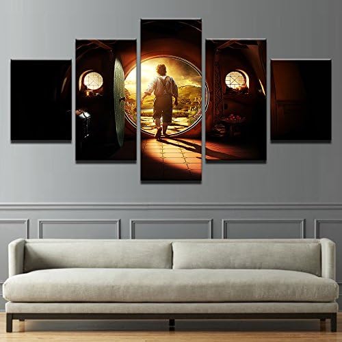 WKWKFML Paintings on Canvas Home Decor Wall Art 5 Pieces Lord Of The Rings Rings paintings Stay HD Abstract Prints posters for films framework,40x60 40x80 40x100cm,Frame