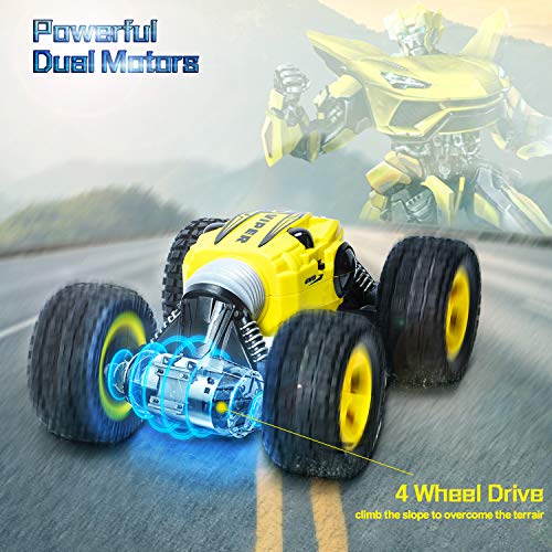 RC Car - 2.4 GHZ Remote Control Car 4WD Dual Motors Off-Road Vehicles Rock Crawler Hobby Cars, 2-Side Driving High Speed Monster Truck Rechargeable Electric Racing Car