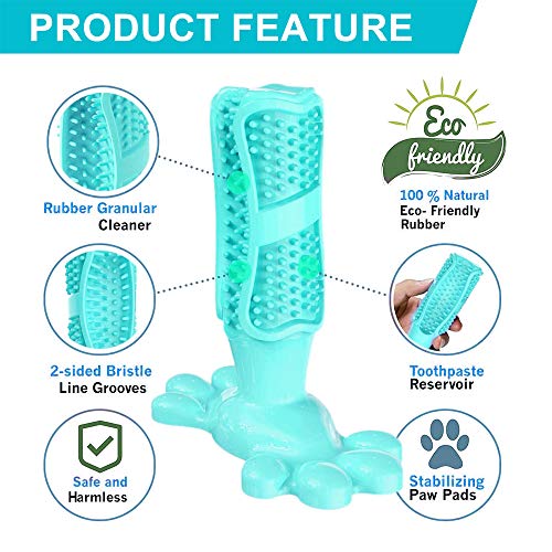 dasaba Dog Chew Toys for Aggressive Chewers,Teeth Cleaning Chewing Toys for Small & Medium Large Breed Dogs Durable Non-Toxic Elastic Rubber Pets Toothbrush Dog Toys