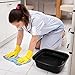 Vababa 12 Quart Black Plastic Wash Pan Basin, Set of 4