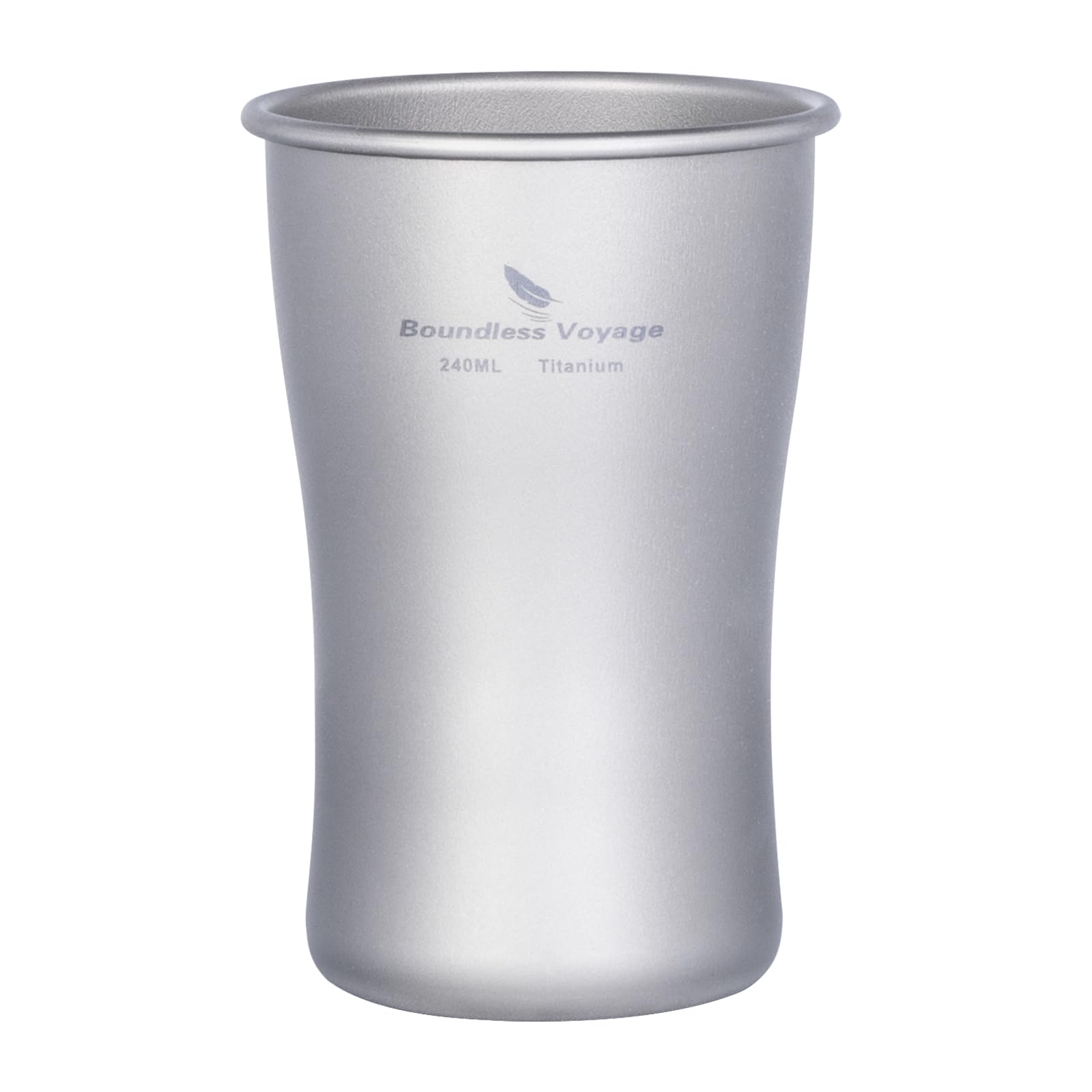 iBasingo 240ml Titanium Beer Cups Ultralight Stackable Cola Cup Iced Coffee Tea Juicy Cold Water Mugs Portable Durable Drinkware for Outdoor Camping Picnic Party Ti3231D