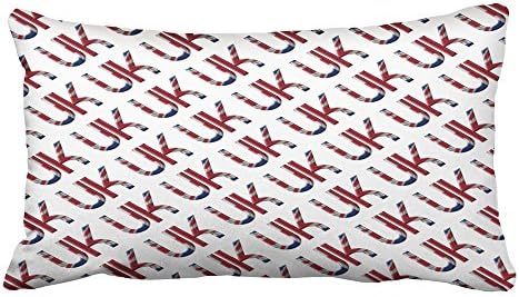 SandyHome Decorative Throw Pillow Case Covers The Uk Union Jack British Typography Pattern 20X36 iNCHES Design Home Decor Sofa Cushion Pillowcases