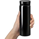 Mini Water Bottle - 10oz Portable Insulated Stainless Steel Water Bottle,Small Black Water Bottle, Anti-slip Bottom, BPA-Free Double Wall Vacuum Keep Hot & Cold for Drinks Coffee Juice (Black)