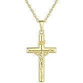 TAKUGI Cross Necklace for Women 14K Gold Cross Necklaces for Women Crucifix Necklace Chain Womens 28.6mm
