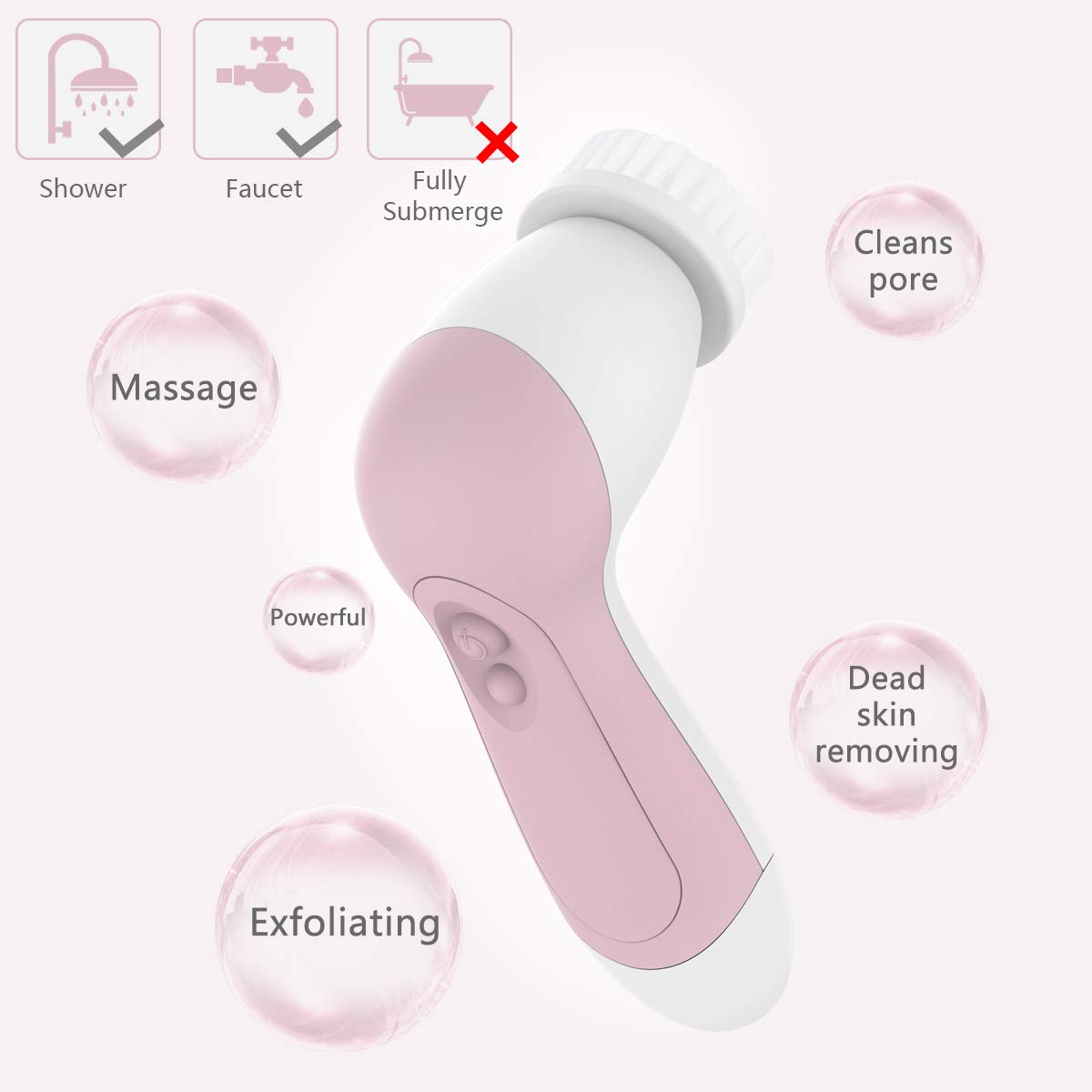 Facial Cleansing Brush, CLSEVXY Waterproof Face Spin Brush with 7 Exfoliating Brush Heads for Gentle Exfoliation and Deep Scrubbing, Removing Blackhead, Massaging: Beauty