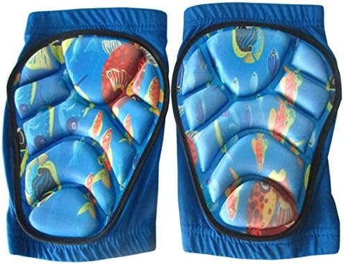 4UGoods Multi Sport Protective Gear Cycling Skateboard Scooter Bmx Bike Knee Pads and Child Knee Pads for Extreme Sports Activities (Blue Sea World, XS)