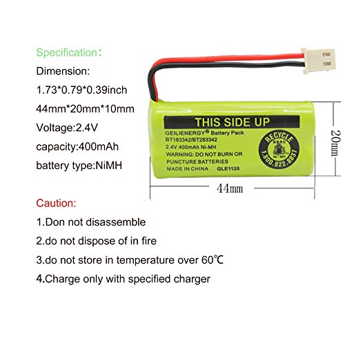 QBLPOWER BT-183342 BT-283342 BT-166342 BT-266342 BT-162342 BT-262342 Battery for VTech CS6114 CS6419 CS6719 AT&T EL52300 CL80111 Cordless Phone(Pack of 3)
