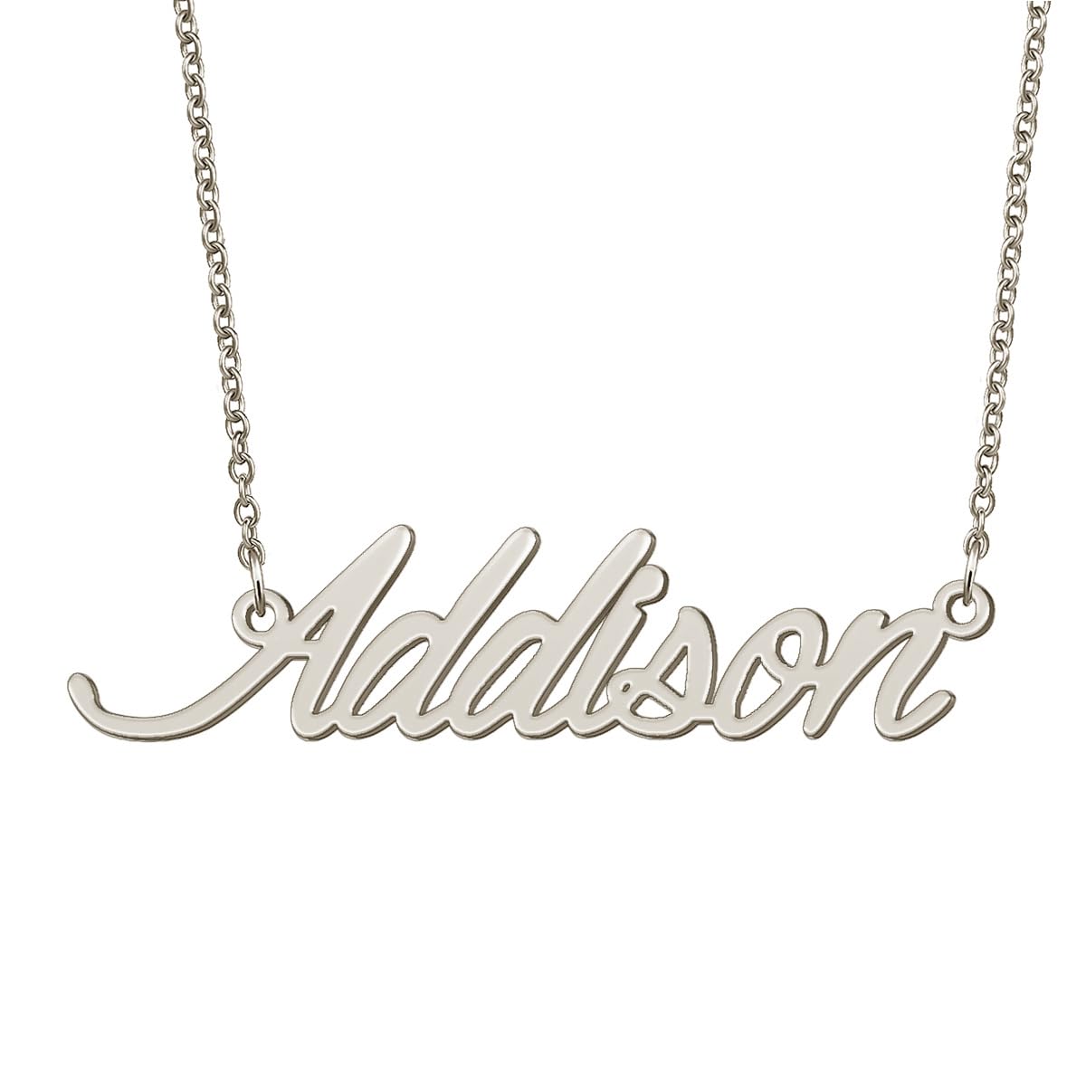 BYBWBL Addison Name Pendant Necklace Silver Color
