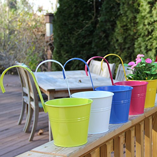 image for brightmaison Large Hanging Tin Metal Basket Bucket Planters Pot Assort