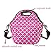 Amerzam Neoprene Lunch Bags/Lunch Boxes, Waterproof Outdoor Travel Picnic Lunch Box Bag Tote with Zipper and Adjustable Crossbody Strap (Rose Red Lunch Bag+Water Bottle Tote)