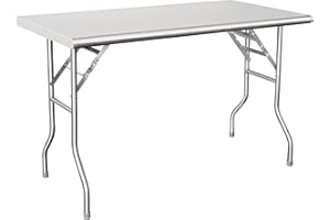HARDURA RESTAURANT EQUIPMENT HARDURA Folding Stainless Steel Table 30X48 Inches with Legs NSF Commercial Portable Folding Prep Table for Restaurant Kitchen Home and Hotel