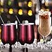 Skylety 12 oz Double-insulated Stemless Glass, Stainless Steel Tumbler Cup with Lids for Wine, Coffee, Drinks, Champagne, Cocktails, 2 Sets (Purple Red)
