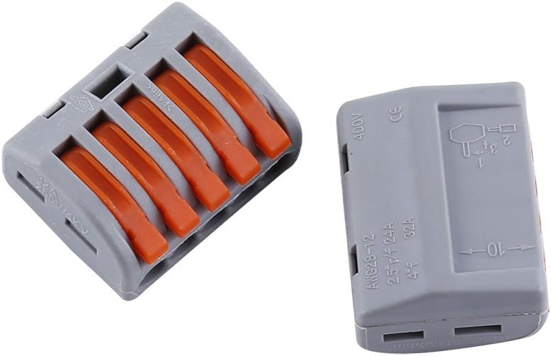 20Pcs 2/3/5 Way Spring Terminal Block Reusable Electric Cable Wire Connector (5 ways): Home Improvement